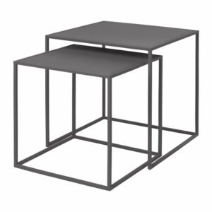 Sivé kovové konferenčné stolíky v súprave 2 ks 40x40 cm Fera – Blomus
