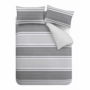 Sivé obliečky na jednolôžko 135x200 cm Banded Stripe - Catherine Lansfield
