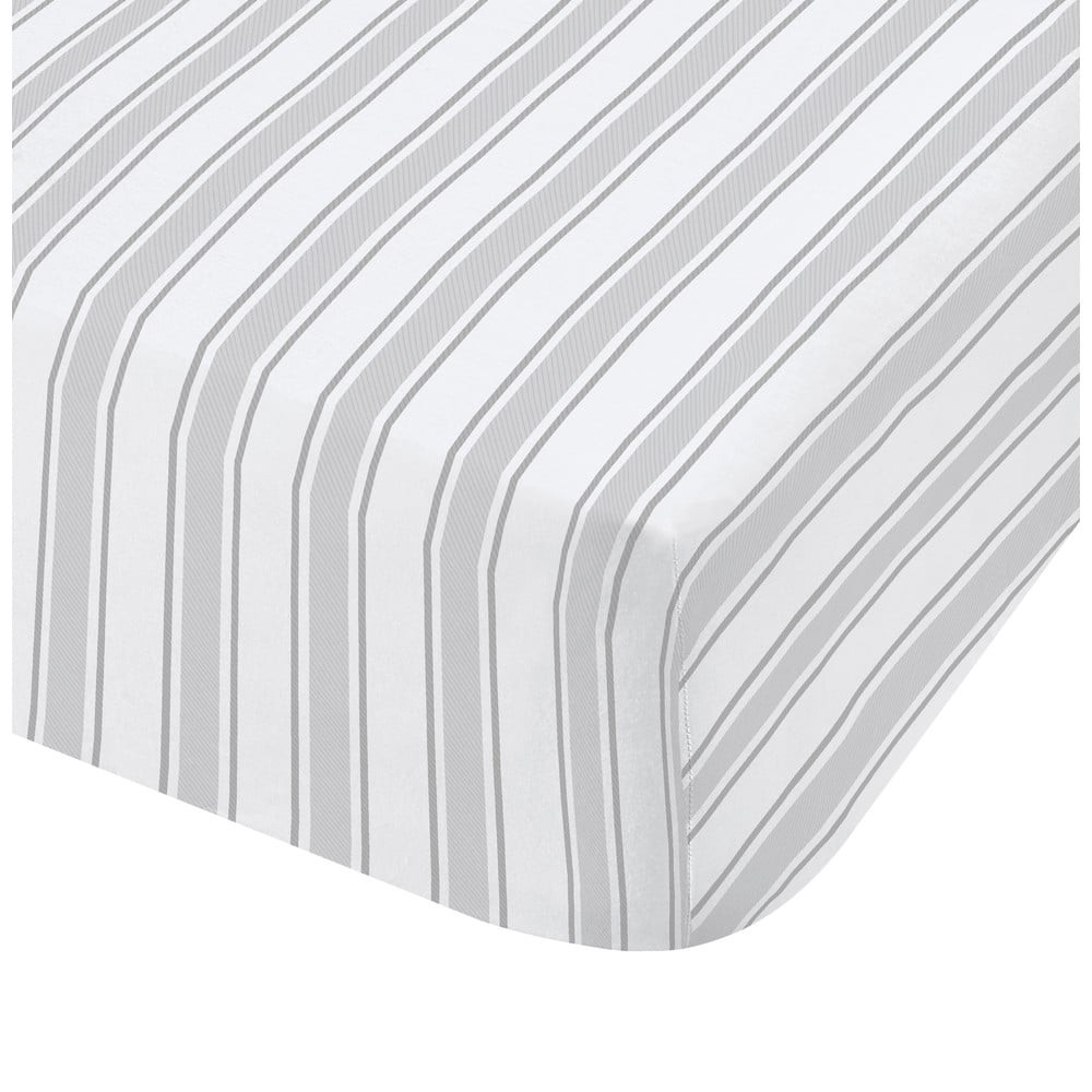 Sivo-biela bavlnená plachta Bianca Check And Stripe