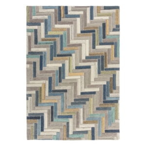 Sivo-modrý vlnený koberec Flair Rugs Russo