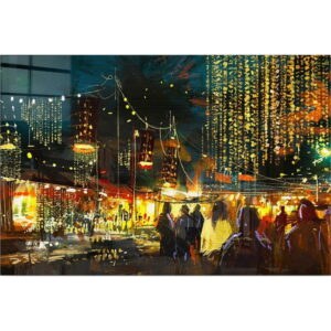 Sklenený obraz 100x70 cm City Street - Wallity