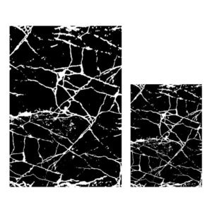 Súprava 2 čierno-bielych kúpeľňových predložiek Mila Home Marble
