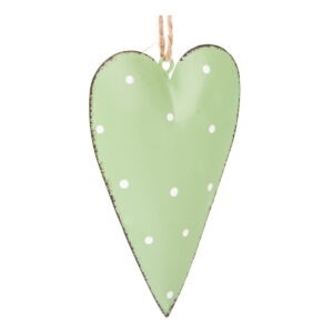 Súprava 3 zelených kovových závesných dekorácií Dakls Dotty Heart