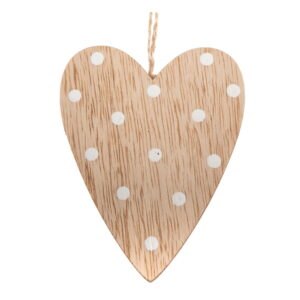 Súprava 5 drevených závesných ozdôb v tvare srdca Dakls