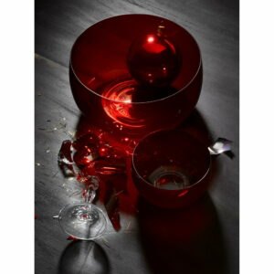 Súprava 6 červených sklenených mís Crystalex Extravagance
