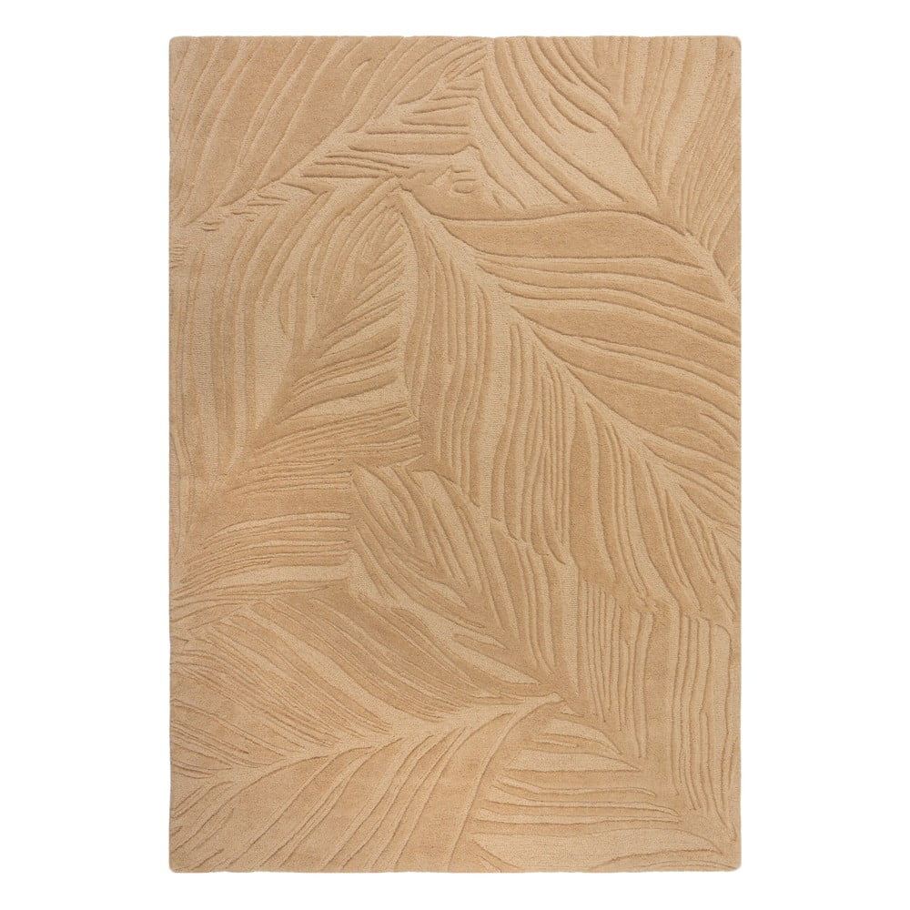 Svetlohnedý vlnený koberec Flair Rugs Lino Leaf