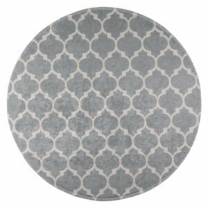 Svetlosivý umývateľný okrúhly koberec ø 80 cm – Vitaus