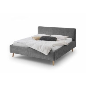 Tmavosivá čalúnená dvojlôžková posteľ s úložným priestorom s roštom 180x200 cm Mattis - Meise Möbel