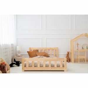 V prírodnej farbe detská posteľ z borovicového dreva 80x200 cm CPN – Adeko