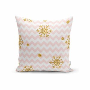 Vianočná obliečka na vankúš Minimalist Cushion Covers Golden Snowflakes