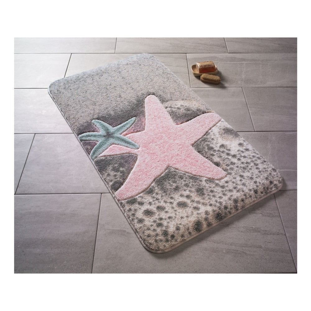 Vzorovaná ružová predložka do kúpeľne Confetti Bathmats Starfish