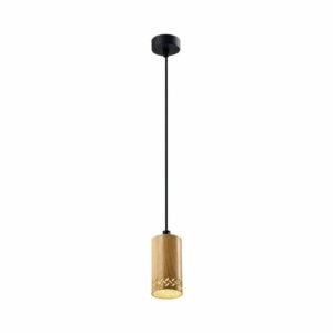 Závesné svietidlo s kovovým tienidlom v čierno-zlatej farbe ø 7 cm Tubo - Candellux Lighting