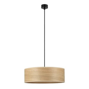 Závesné svietidlo s tienidlom z dubového dreva Sotto Luce TSURI XL