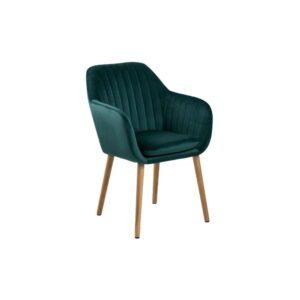 Zelená jedálenská stolička s drevenou podnožou Bonami Essentials Emilia