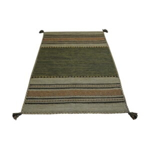 Zeleno-hnedý bavlnený koberec Webtappeti Antique Kilim