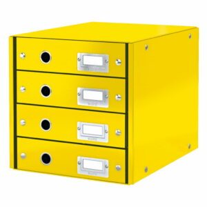Žltá škatuľa s 4 zásuvkami Leitz Office