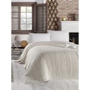 Svetlosivý pléd cez posteľ s prímesou bavlny Homemania Decor Camila