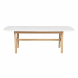 Biely mramorový konferenčný stolík 135x62 cm Hammond - Rowico