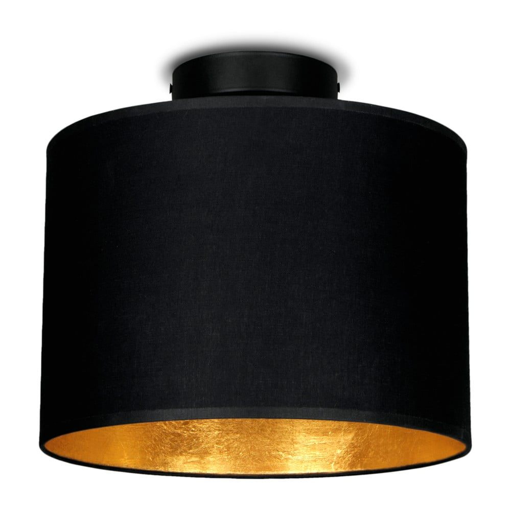Čierne stropné svietidlo s detailom v zlatej farbe Sotto Luce Mika