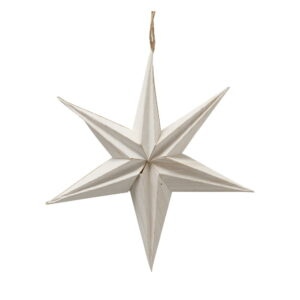 Biela vianočná papierová závesná dekorácia v tvare hviezdy Boltze Kassia