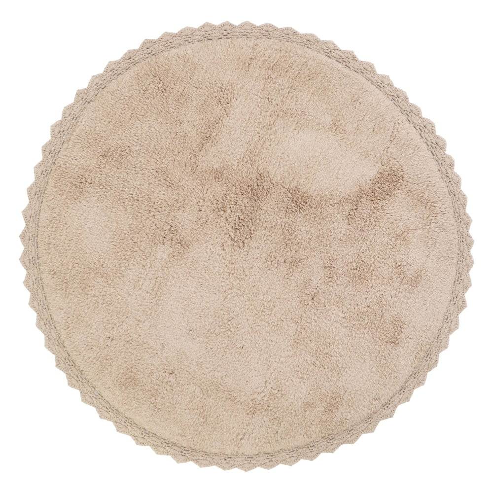 Béžový ručne vyrobený bavlnený koberec Nattiot Perla