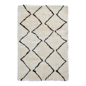 Béžovo-čierny ručne tuftovaný koberec Think Rugs Morocco Lento Ivory & Black