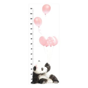 Nástenná samolepka s meradlom výšky Dekornik Pink Panda