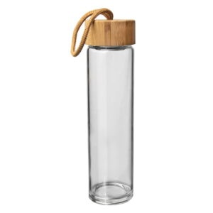 Sklenená fľaša na vodu s bambusovým viečkom Orion