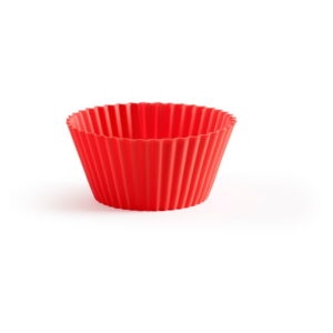 Súprava 6 červených silikónových košíkov na muffiny Lékué Single