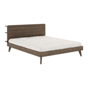 Hnedá dvojlôžková posteľ s roštom 160x200 cm Retreat - Karup Design