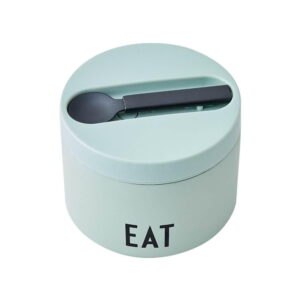 Zelený desiatový termobox s lyžicou Design Letters Eat