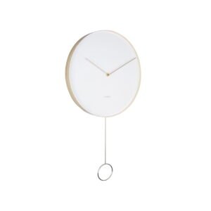 Biele nástenné kyvadlové hodiny Karlsson Pendulum