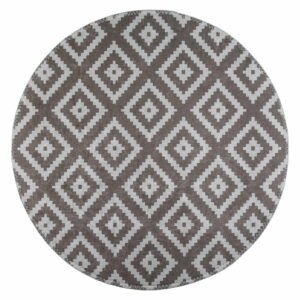 Svetlohnedý umývateľný okrúhly koberec ø 100 cm – Vitaus