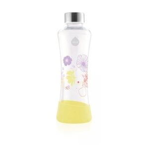 Žltá sklenená fľaša Equa flowerhead Daisy
