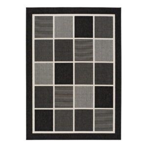 Čierno-sivý vonkajší koberec Universal Nicol Squares