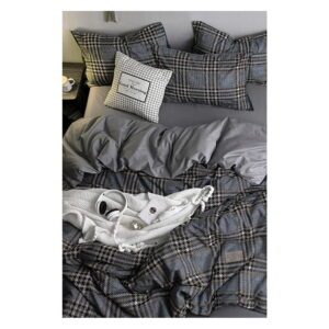 Sivé obliečky na dvojlôžko/predĺžené s plachtou 200x220 cm - Mila Home
