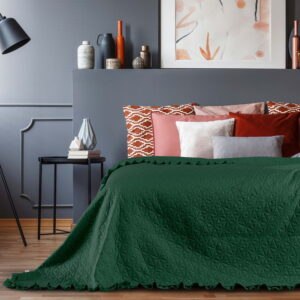 Zelený pléd cez posteľ AmeliaHome Tilia