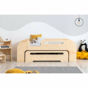 V prírodnej farbe detská posteľ s výsuvným lôžkom 70x160 cm AIKO – Adeko